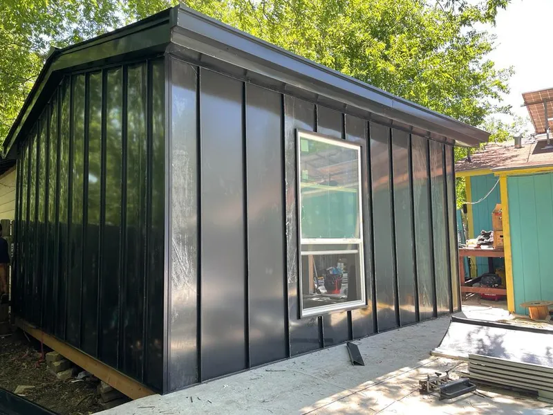 Black standing seam metal wall panels for Metal Roof Installation in Moon